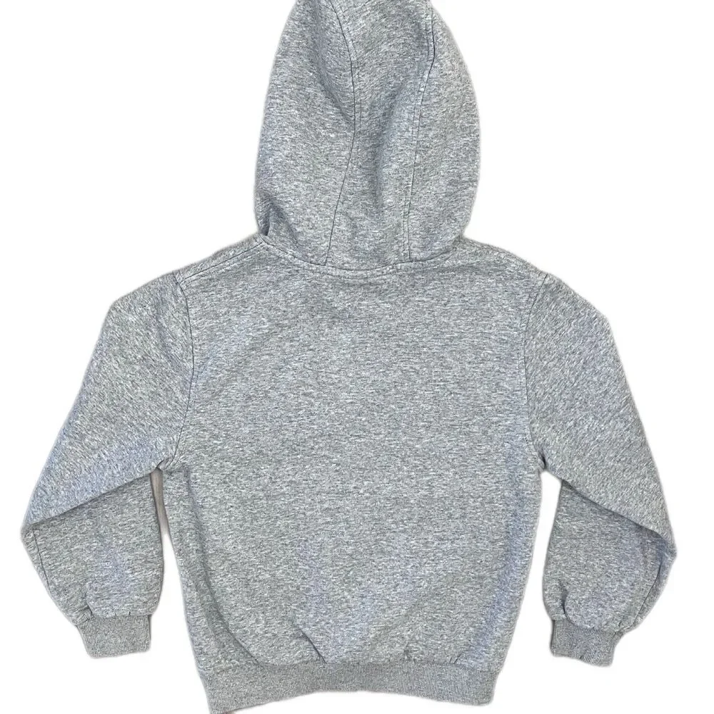 Nike Unisex Kids M Gray Fleece Pullover Hoodie Rainbow Logo Pockets